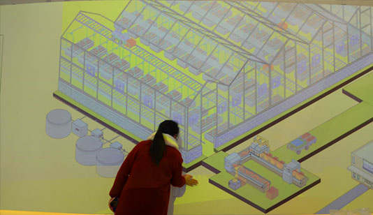 现代化农业种植大棚墙面互动投影_数字投影项目导览图1